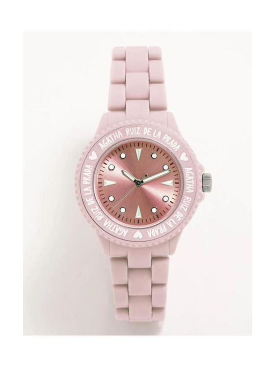 Agatha Ruiz De La Prada Uhr mit Rosa Kautschukarmband