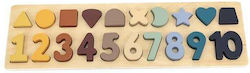 Wooden Kids Peg Puzzle Numbers & Shapes 20pcs Magni Wooden Kids Peg Puzzle Numbers & Shapes 20pcs Magni