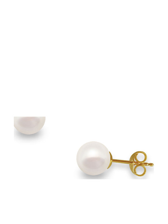 Margaritari Ohrringe aus White Gold mit Perlen
