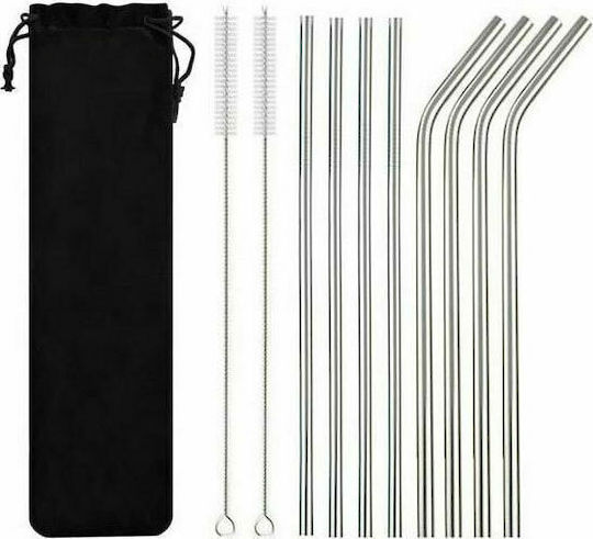 Sugar Love Straws Metal with Brush 8pcs