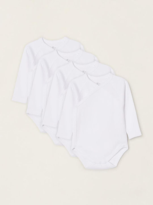 Zippy Baby Bodysuit Set Long-Sleeved White