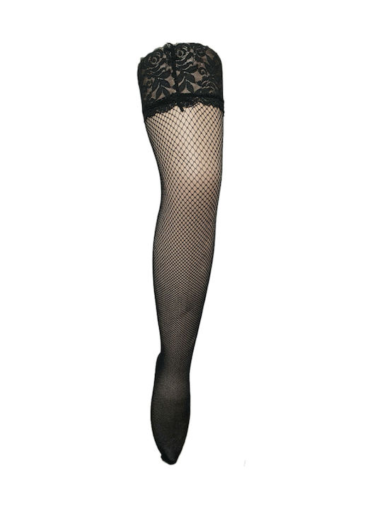Διχτυωτό Γυναικείο Καλσόν Μαύρες Floral