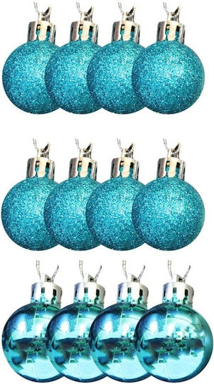 Set 12 Large Turquoise Balls 12cm Set 12 Large Turquoise Balls 12cm