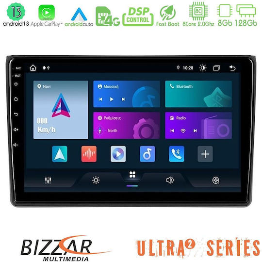 Bizzar Auto-Audiosystem für Seat Exeo Audi A4 2002-2008 (Bluetooth/USB/WiFi/GPS/Apple-Carplay/Android-Auto) mit Touchscreen 9"