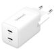 Intenso Incarcător Fără Cablu GaN Cu 2 Porturi De Ieșire USB-C 40W Alb