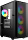 Gembird Fornax 4000 Геймърско бюро Midi Tower Компютърна кутия с RGB осветление Черен