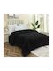 Olia Home Duvet Cover Queen 220x240cm Black Velvet-Black Metal