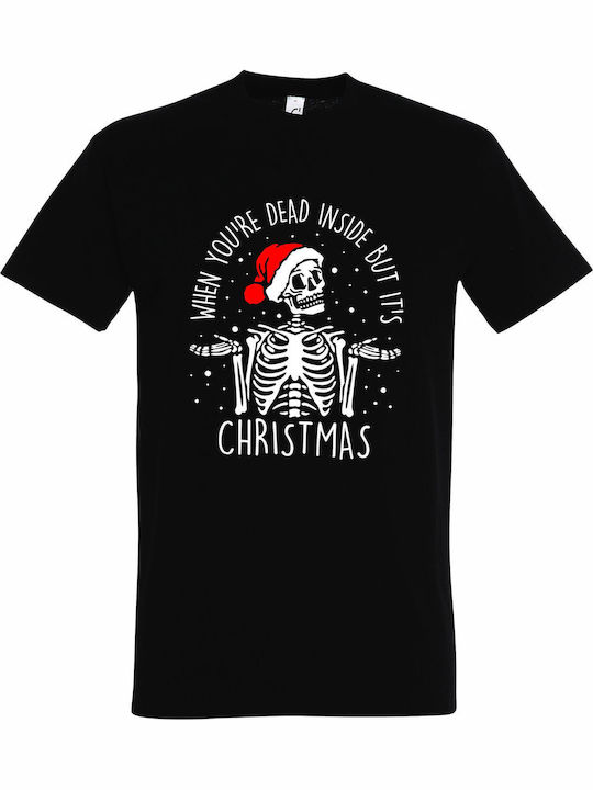T-shirt Unisex " Wenn du innerlich tot bist, aber es ist Weihnachten " Schwarz