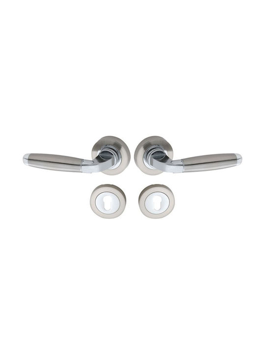 Import Hellas Middle Door Lever with Rosette Pa...