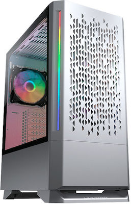 Cougar MX430 Air RGB Gaming Midi Tower Computer Case with Window Panel White