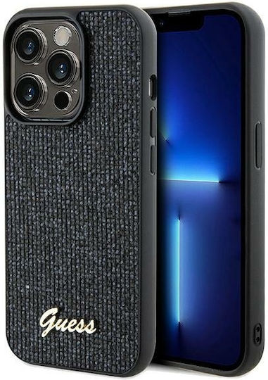 Guess Disco Metal Script Umschlag Rückseite Kunststoff 1.5mm Schwarz (iPhone 14 Pro)