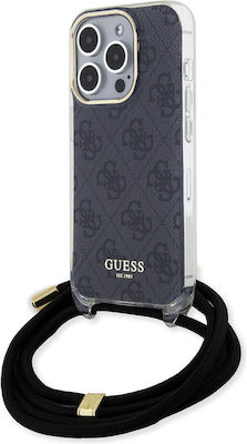 Guess Plastic Back Cover with Strap Black (iPhone 15 Pro Max)