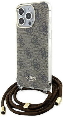 Guess Plastic Back Cover with Strap Brown (iPhone 15 Pro Max)