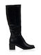 Damenstiefel mit mittlerem Absatz Schwarz