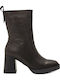 Leder Stiefeletten Damen Schwarz