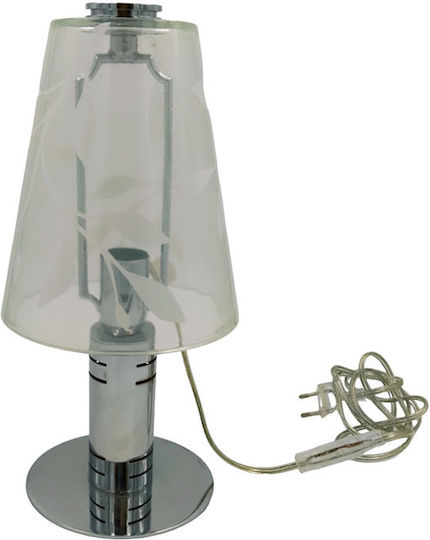 Viokef Tischlampe mit Transparent Schirm und Silber Basis