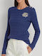 Ralph Lauren Damen Langarm Pullover Baumwolle Blau