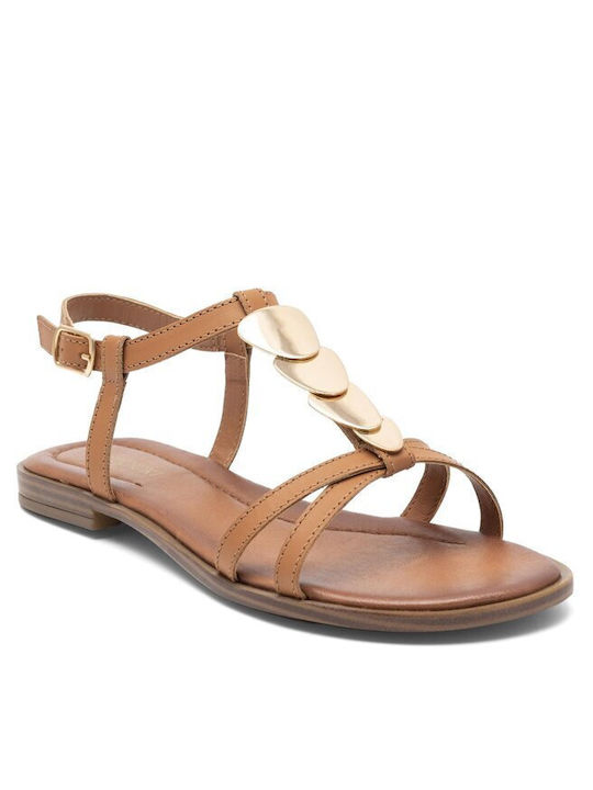Flache Sandalen für Damen in Braun Farbe