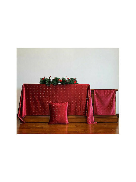 Liolios Home Christmas Tablecloth Fabric Red L220xW160cm 1pcs