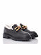 Leather Women's Moccasins in Black Color
