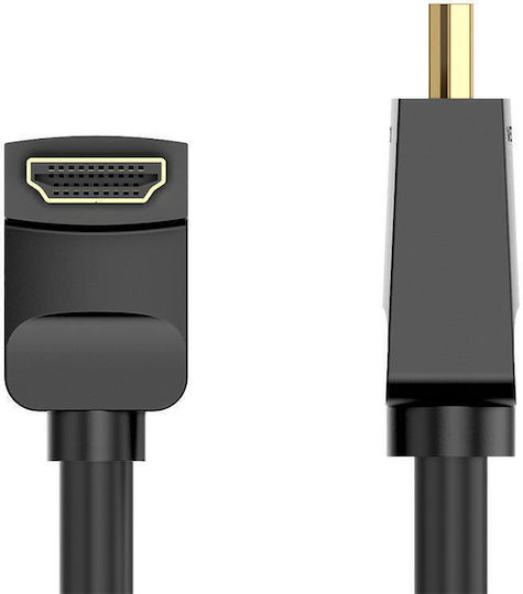 Vention HDMI 2.0 Premium High Speed 4K 60Hz HDR Angle (90°) Cable HDMI male - HDMI male 3m Μαύρο