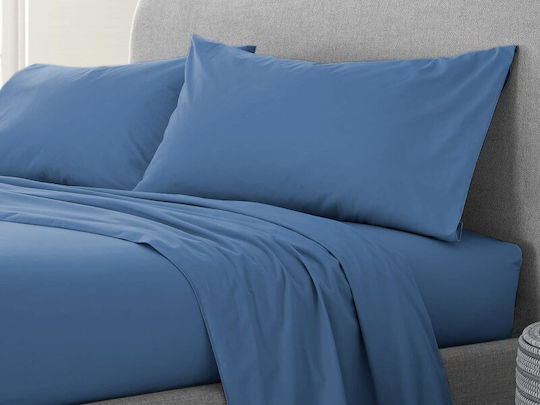 One Color Σετ Διπλό 4τμχ 200x260εκ. Ραφ Μπλε