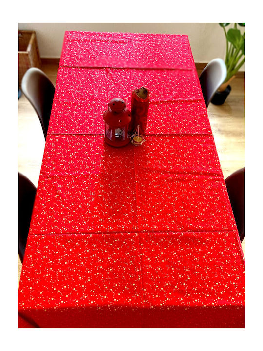 Decotelia Christmas Tablecloth Red L210xW145cm.