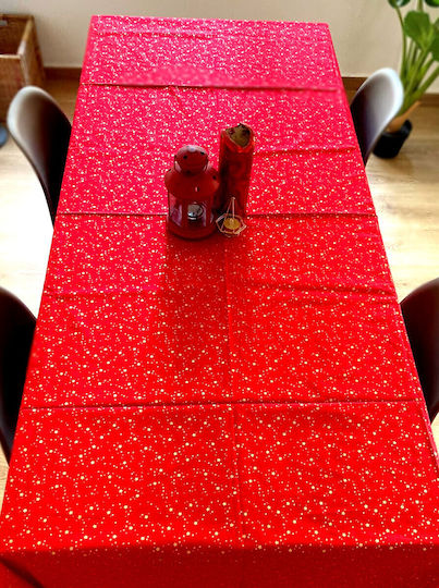 Decotelia Christmas Tablecloth Red L210xW145cm.