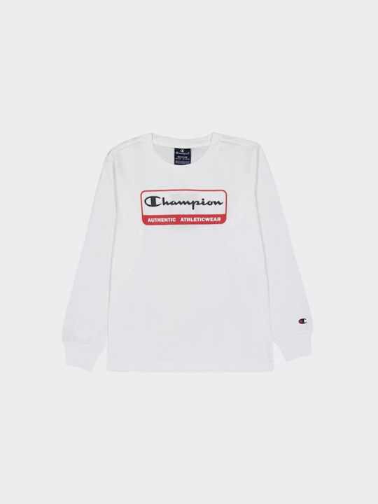 Champion Kids Blouse Long Sleeve White Long Sleeve Crewneck