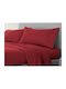 One Colour Set Bed Sheets for Single Bed with Rubber Hugger 100x200+30cm Burgundy (3pcs)