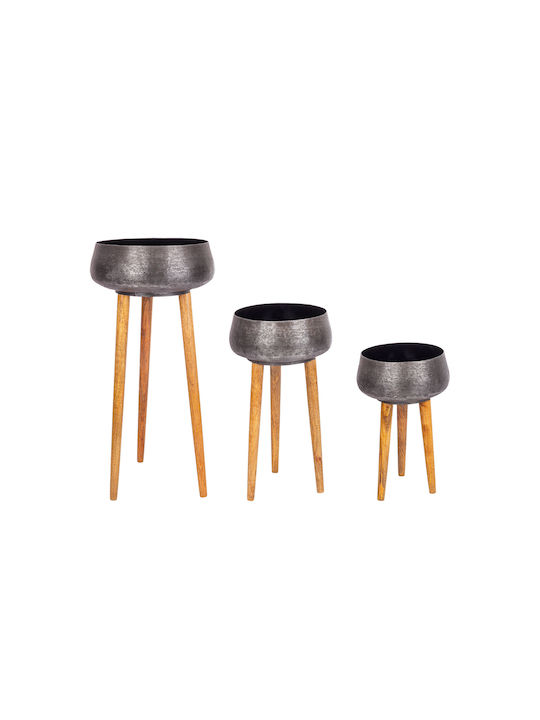 Bizzotto Pot Black Set 3pcs