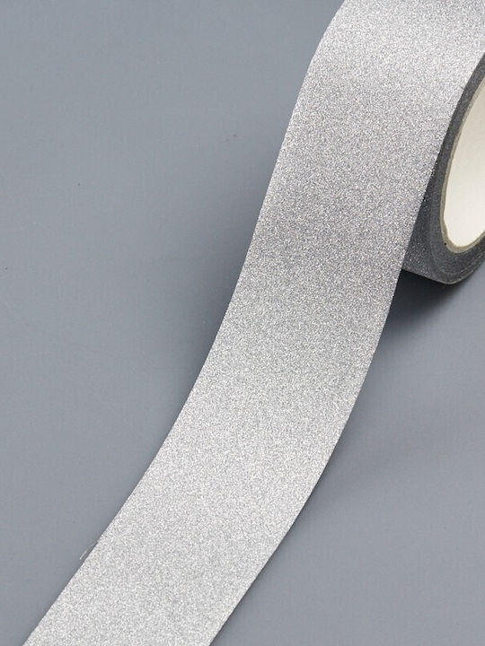 Nuova Vita Weihnachtliche Farbband Silber 914x3cm 1Stück