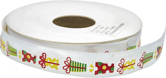 Nuova Vita Christmas Ribbon White 914x1.5cm 1pc