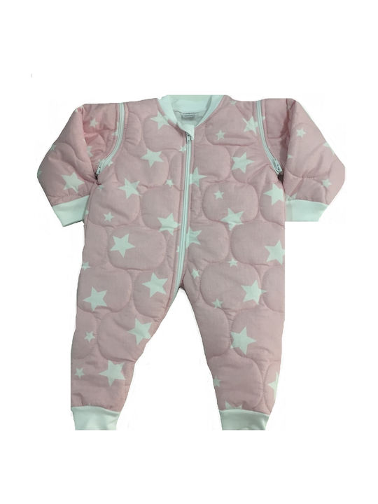 Ninetta Bebe Winter Sleeping Bag with Feet 2.5 Tog Pink with Detachable Sleeves