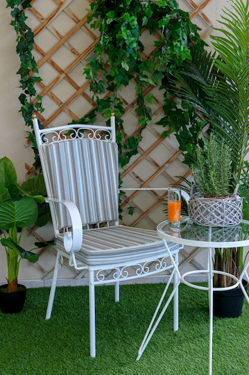 Sky Καρέκλας Κήπου Ρουστίκ Αδιάβροχο 33/42x42 Be Comfy 7501 Stripe Sky 42x42εκ.