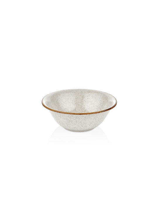 By Bone Dust Serving Bowl Round made of Porcelain with Diameter 20cm
