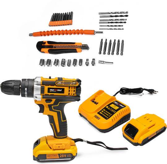 Kraft World Kraftworld Percussive Battery Drill Driver 28V