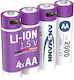 Ansmann Baterii Reîncărcabile AA Li-ion 1800mAh 1.5V 4 Bucăți