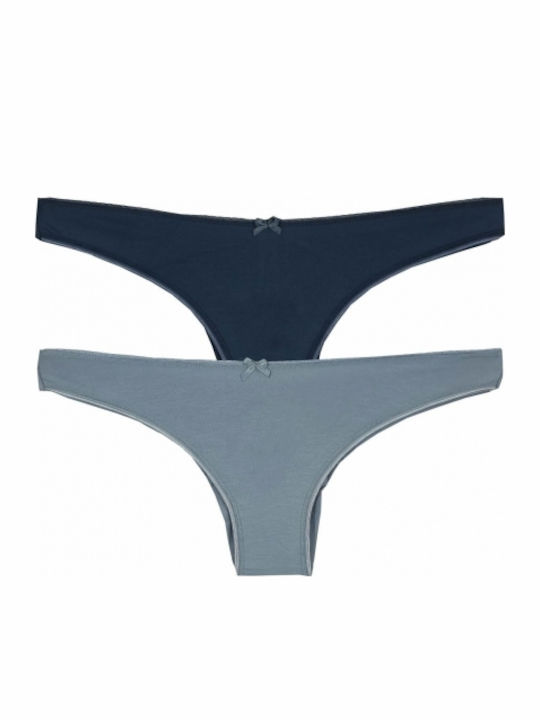 Βαμβακερά Femei Brazilia 2Pack fără cusături Blue