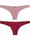 Βαμβακερά Femei Brazilia 2Pack fără cusături Burgundy