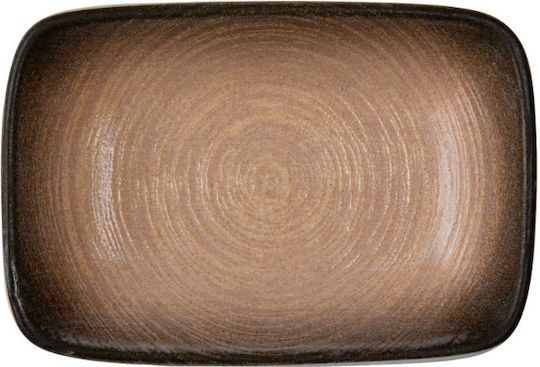 Fine Servierplatte Rechteckig aus Porzellan Braun 37cm 1Stück