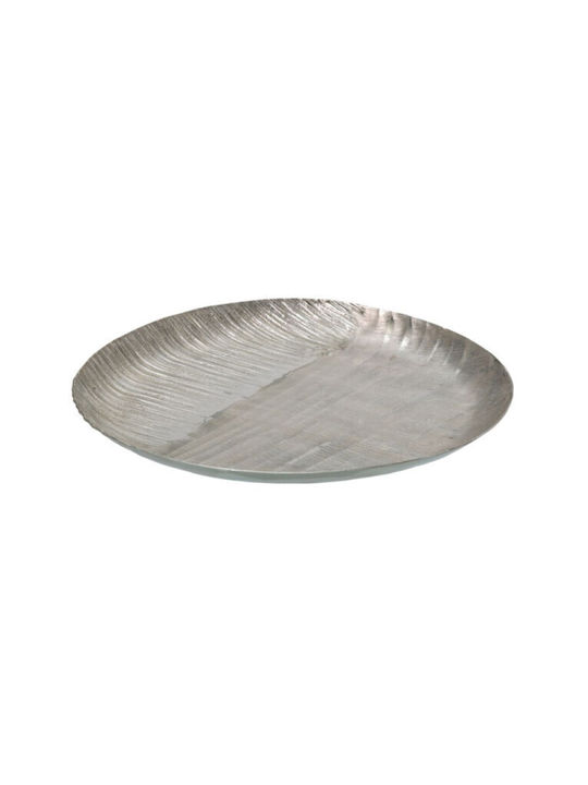 BigBuy Metallic Decorative Platter Silver