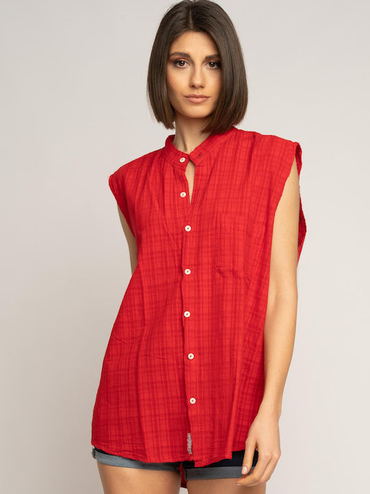 E-shopping Avenue Women's Sleeveless Shirt Red