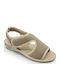Damenplattformen Beige
