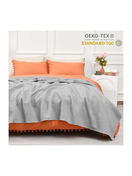 Viosarp Κουβέρτα Πικέ Υπέρδιπλη 220x240εκ. Light Grey