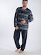 Relax Lingerie Men's Winter Checked Pajama Pants Blue