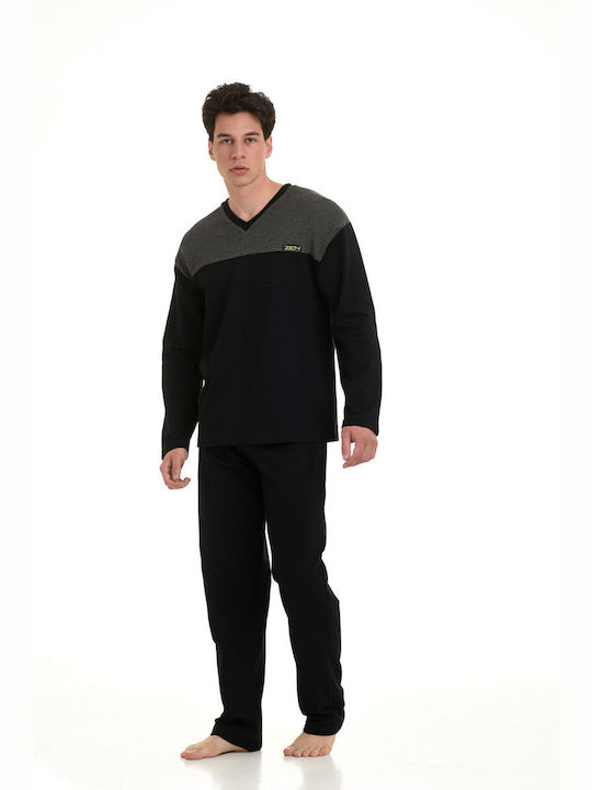 Leon Men's Winter Pajamas Set BLACK