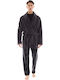 Ulisse Men's Winter Fleece Pajama Robe Gray