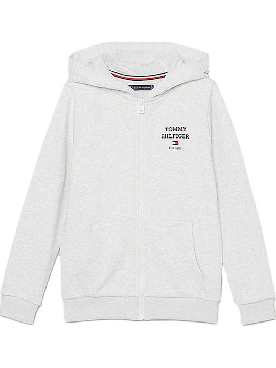Kinder-Sweatshirtjacke mit Kapuze Hellgrau