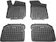 Rezaw Plast Set of Front and Rear Mats 4pcs Tray Type for Seat Leon Skoda Octavia Volkswagen Golf 2014+ Black